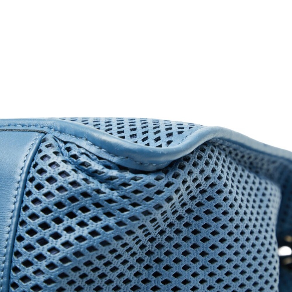 CHANEL Blue Leather Logo Tote Bag - Picture 6 of 12